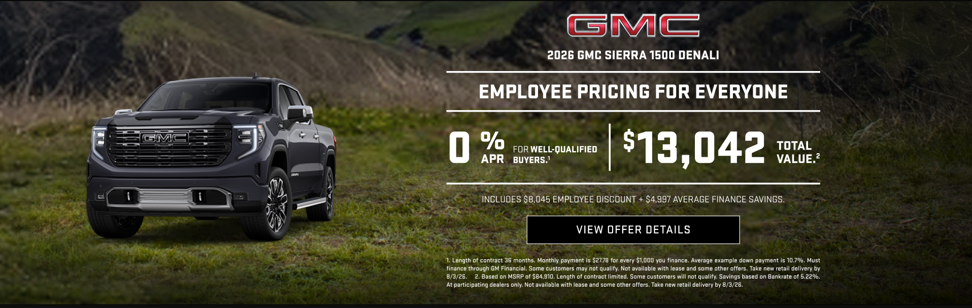 0% GMC Employee Pricing for everyone 